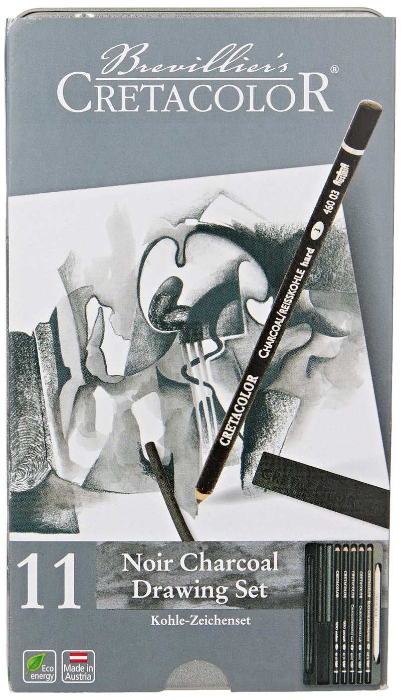 CRETACOLOR Noir Charcoal Drawing Set, 11 Pieces, Multicolor - Image 1